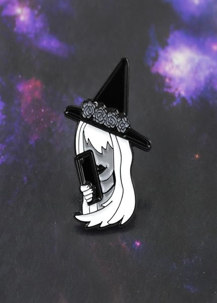classic witch image brooch basic witch with phone and flower crown enamel pin denim backpack tshirt badge halloween punk gifts9136879, Gray
classic witch image brooch basic witch with phone and flower crown enamel pin denim backpack tshirt badge halloween punk gifts9136879, Gray