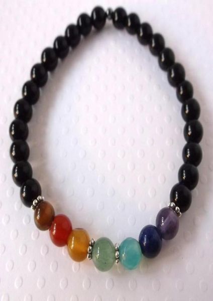 7 chakra bracelet with obsidian genuine natural stone stretch bracelet healing energy wrist mala to balance and align the chakra8836348, Black
7 chakra bracelet with obsidian genuine natural stone stretch bracelet healing energy wrist mala to balance and align the chakra8836348, Black