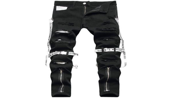 men slim fit black jeans ribbon zipper straight leg ripped men039s denim pants regular cotton jean destroyed pant hip hop casua1833674, Blue
men slim fit black jeans ribbon zipper straight leg ripped men039s denim pants regular cotton jean destroyed pant hip hop casua1833674, Blue