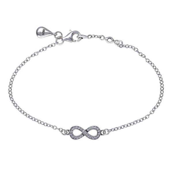 romantic 925 sterling silver infinity silver wedding bracelet with cz for women fine jewelry making whole6100164, Black
romantic 925 sterling silver infinity silver wedding bracelet with cz for women fine jewelry making whole6100164, Black