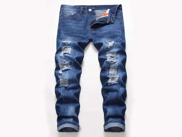 men hole slim straight pleated biker male denim casual pants mens jeans1109588, Blue
men hole slim straight pleated biker male denim casual pants mens jeans1109588, Blue