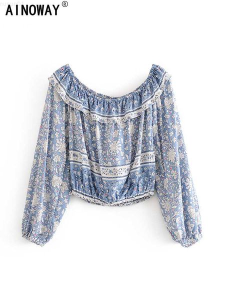 women's blouses shirts women porcelain floral printed ruffles rayon bohemian blouse shirt lady off shoulder crop long sleeve shirts bl, White
women's blouses shirts women porcelain floral printed ruffles rayon bohemian blouse shirt lady off shoulder crop long sleeve shirts bl, White
