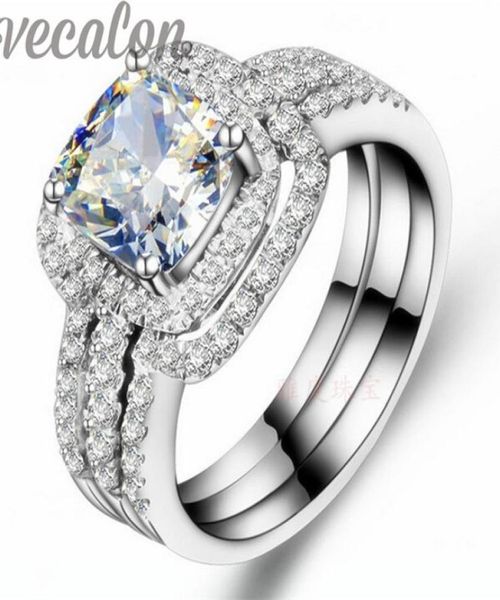 vecalon fashion ring cushion cut 3ct cz diamond 3in1 wedding band ring set for women 10kt white gold filled engagement ring4037611, Slivery;golden
vecalon fashion ring cushion cut 3ct cz diamond 3in1 wedding band ring set for women 10kt white gold filled engagement ring4037611, Slivery;golden
