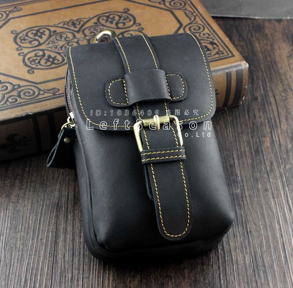 evening bags crazy horse genuine leather cell phone belt hook purse men waist punch bag 230711
evening bags crazy horse genuine leather cell phone belt hook purse men waist punch bag 230711