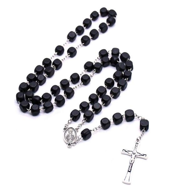 2021 black square wood christ rosary neckalce vintage cross beads strand necklace long religious pray jewelry new9613154, Silver
2021 black square wood christ rosary neckalce vintage cross beads strand necklace long religious pray jewelry new9613154, Silver