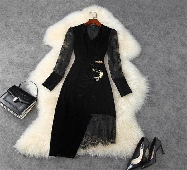 elegant lady vestidos 2021 fashion runway designers long sleeve lace patchwork party black velvet dress women autumn casual d4087481, Black;gray
elegant lady vestidos 2021 fashion runway designers long sleeve lace patchwork party black velvet dress women autumn casual d4087481, Black;gray