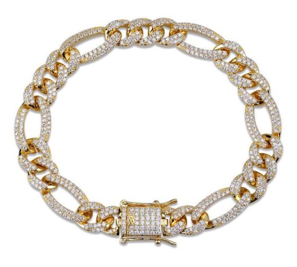 18k gold plated zircon mens hip hop figaro chain bracelet 10mm 78inch miami rock rapper jewelry copper wristband link chains for 7008834, Black
18k gold plated zircon mens hip hop figaro chain bracelet 10mm 78inch miami rock rapper jewelry copper wristband link chains for 7008834, Black