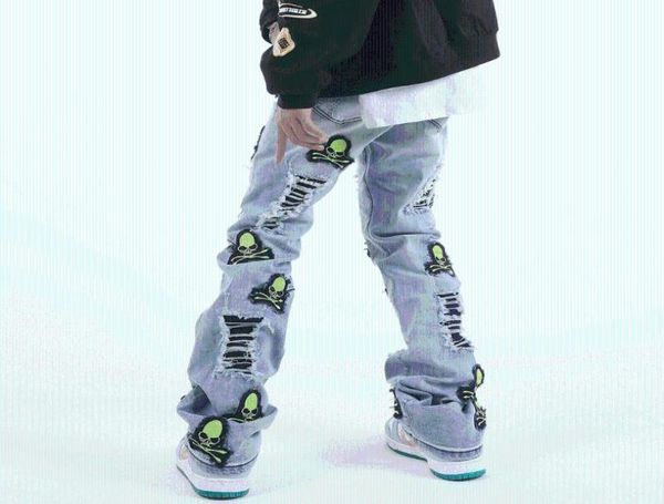 men039s jeans 2022 skull embroidery hole ripped punk gothic men pants skateboard hip hop distressed baggy denim trousers pantal7605915, Blue
men039s jeans 2022 skull embroidery hole ripped punk gothic men pants skateboard hip hop distressed baggy denim trousers pantal7605915, Blue