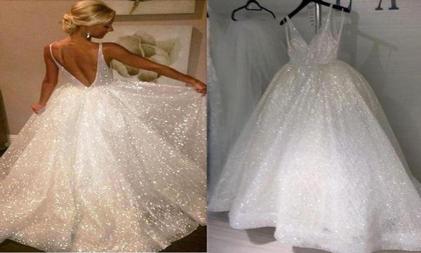 glittering sequin fabric backless wedding bridal dresses sheer straps v neck ruched sweep train blingbling reception gown dress pl6538503, White
glittering sequin fabric backless wedding bridal dresses sheer straps v neck ruched sweep train blingbling reception gown dress pl6538503, White