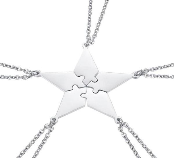 5pcs good family friendship necklace set fivepointed star puzzle neck pendant fashion creative jewelry accessories pe necklaces9497469, Silver
5pcs good family friendship necklace set fivepointed star puzzle neck pendant fashion creative jewelry accessories pe necklaces9497469, Silver