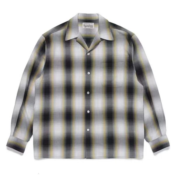 men s casual shirts 2023 1 quality loose long sleeve tees men women autumn winter wacko maria checkered stripe lapel collar shirt 230711, White;black
men s casual shirts 2023 1 quality loose long sleeve tees men women autumn winter wacko maria checkered stripe lapel collar shirt 230711, White;black