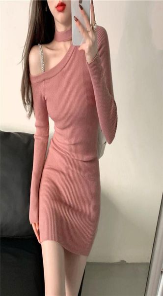 casual dresses korean fashion knitted dress autumn winter sweater women halter one shoulder party short sweet robe femme2682067, Black;gray
casual dresses korean fashion knitted dress autumn winter sweater women halter one shoulder party short sweet robe femme2682067, Black;gray