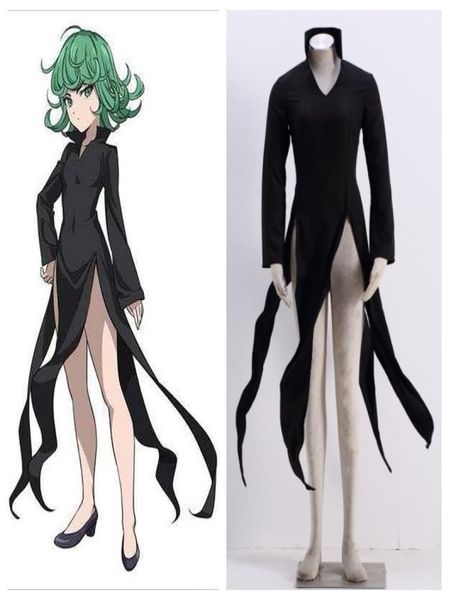one punch man tatsumaki cosplay costume halloween0123458027397, Black