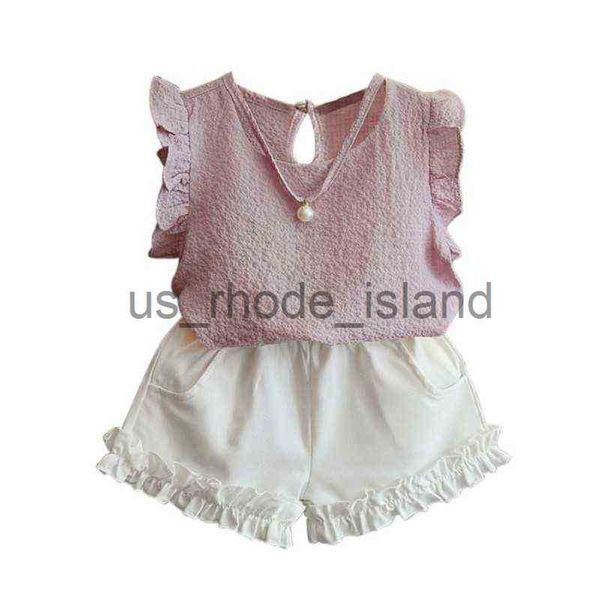 clothing sets summer girls children fashion casual pearl sleeveless chiffon blouse + shorts kids suits 2pcs clothing sets g27 x0712, White
clothing sets summer girls children fashion casual pearl sleeveless chiffon blouse + shorts kids suits 2pcs clothing sets g27 x0712, White