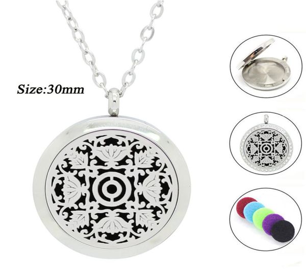 

with chain as gift new arrival 30mm magnet 316l stainless steel aromatherapy oil essentail diffuser locket necklace jewelry whole6689753, Silver