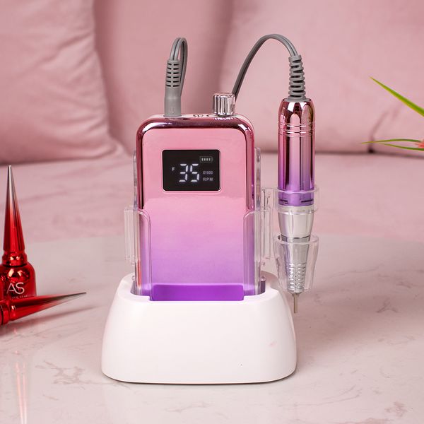 nail manicure set small display 35000rpm portable drill with deskbase cordless battery drilling machine pink handle wireless purple 230712
nail manicure set small display 35000rpm portable drill with deskbase cordless battery drilling machine pink handle wireless purple 230712