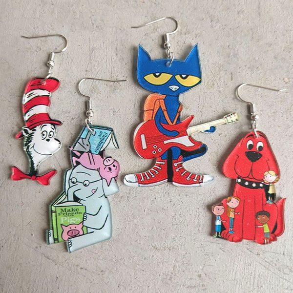 picture book student earrings guitar cat elephant dog cute earrings student teacher gift accessories, Silver
picture book student earrings guitar cat elephant dog cute earrings student teacher gift accessories, Silver