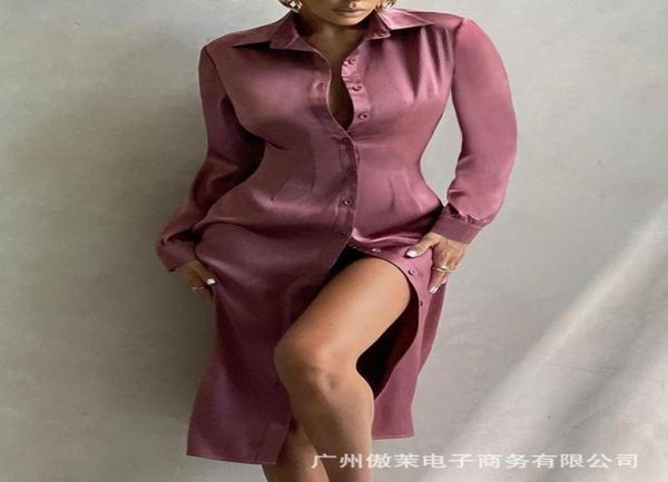 casual dresses women039s shirt satin dress elegant slim long4020315, Black;gray 
casual dresses women039s shirt satin dress elegant slim long4020315, Black;gray