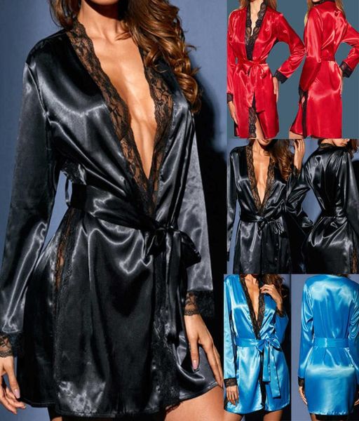 women nighty lace lingerie dressing gown nightwear bridesmaid robes underwear satin robe bathrobe sleepwear vintage robe q0702652068, Black;red
women nighty lace lingerie dressing gown nightwear bridesmaid robes underwear satin robe bathrobe sleepwear vintage robe q0702652068, Black;red