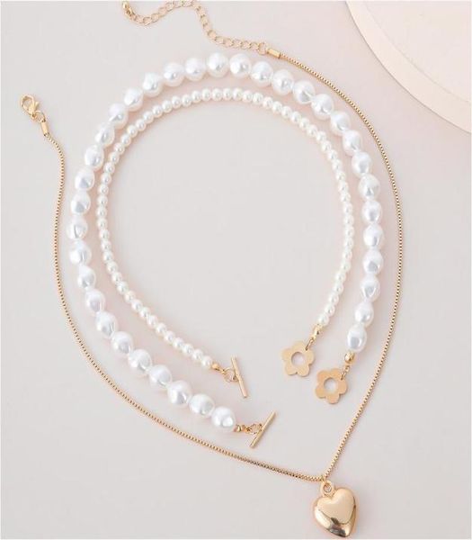 pendant necklaces elegant heart neckalce jewelry for women multilayer gold color chain statememt simulated pearl choker necklace2875400, Silver
pendant necklaces elegant heart neckalce jewelry for women multilayer gold color chain statememt simulated pearl choker necklace2875400, Silver