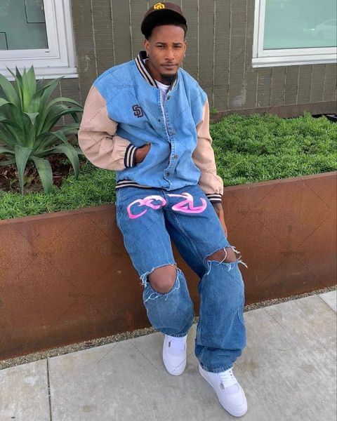 men's jeans ripped y2k american street vintage high waist done old straight leg jeans hip hop style wide casual pants 230711, Blue
men's jeans ripped y2k american street vintage high waist done old straight leg jeans hip hop style wide casual pants 230711, Blue