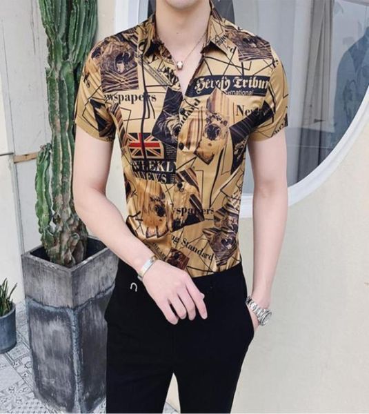 shirt gold luxury fashion short sleeve slim party club prom 2020 summer black for men mens with collar stylish dress fit6899802, White;black
shirt gold luxury fashion short sleeve slim party club prom 2020 summer black for men mens with collar stylish dress fit6899802, White;black