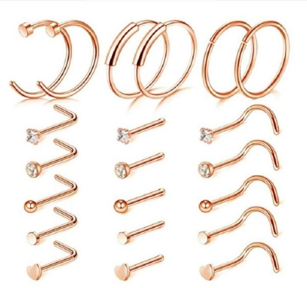 screw nose rings lshaped cshaped nostril studs 316l stainless steel body jewelry 21pcs mixed set66186454209251, Silver
screw nose rings lshaped cshaped nostril studs 316l stainless steel body jewelry 21pcs mixed set66186454209251, Silver