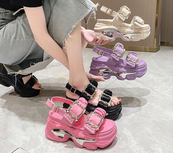 crystal chunky sandals woman summer 2023 platform wedge heel sandals for women fashion buckle thick bottom beach shoes, Black
crystal chunky sandals woman summer 2023 platform wedge heel sandals for women fashion buckle thick bottom beach shoes, Black