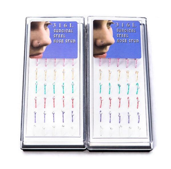 316l stainless steel hoop nose ring 40pcs each box cz gemstone body jewelry piercing nose stud gold nose rings5065731, Silver
316l stainless steel hoop nose ring 40pcs each box cz gemstone body jewelry piercing nose stud gold nose rings5065731, Silver