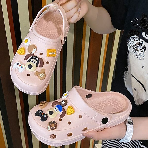 sandals summer women's slippers fashion thick sole hole shoes eva slippers anti slip treasure head slippers outdoor beach sandals 23071, Black
sandals summer women's slippers fashion thick sole hole shoes eva slippers anti slip treasure head slippers outdoor beach sandals 23071, Black