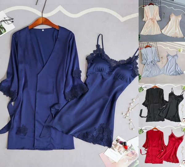 women pajamas 5 pieces satin sleepwear pijama silk home wear home clothing embroidery sleep lounge pyjama with chest pads8995316, Black;red
women pajamas 5 pieces satin sleepwear pijama silk home wear home clothing embroidery sleep lounge pyjama with chest pads8995316, Black;red