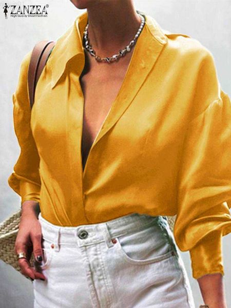 women's blouses shirts zanzea fashion satin silk shirts women 2023 casual blouses lapel drop shoulder button up elegant office wear so, White
women's blouses shirts zanzea fashion satin silk shirts women 2023 casual blouses lapel drop shoulder button up elegant office wear so, White