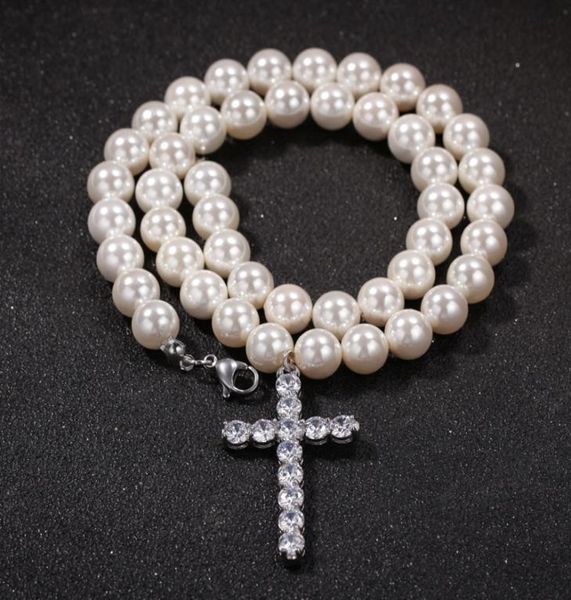 fashion mens pearl beaded necklace hip hop jewelry iced out cross pendant necklaces 8mm 10mm6214599, Silver
fashion mens pearl beaded necklace hip hop jewelry iced out cross pendant necklaces 8mm 10mm6214599, Silver