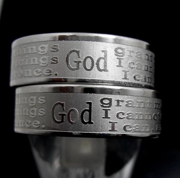 30pcs english etched serenity prayer rings stainless steel religious christian rings faith bible verse whole men women jewelry5511818, Silver
30pcs english etched serenity prayer rings stainless steel religious christian rings faith bible verse whole men women jewelry5511818, Silver