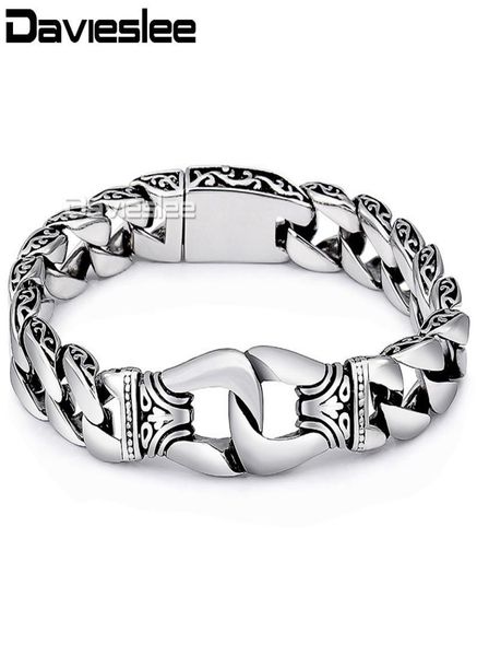 davieslee mens bracelet chain 316l stainless steel punk bracelets for men curved silver color curb chains cuban link 15mm lhb10 j13324267, Golden;silver
davieslee mens bracelet chain 316l stainless steel punk bracelets for men curved silver color curb chains cuban link 15mm lhb10 j13324267, Golden;silver