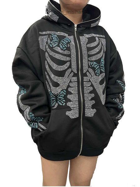 women's hoodies sweatshirts women's y2k rhinestone skeleton hoodie - fashionable oversized sweatshirt jacket with pockets and full, Black
women's hoodies sweatshirts women's y2k rhinestone skeleton hoodie - fashionable oversized sweatshirt jacket with pockets and full, Black