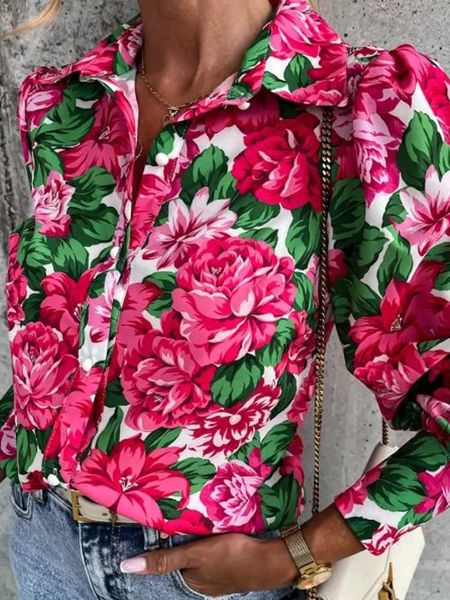 women's blouses shirts flower print leopard elegant women shirt vintage turn-down collar long sleeve button 2023 spring office ladies, White
women's blouses shirts flower print leopard elegant women shirt vintage turn-down collar long sleeve button 2023 spring office ladies, White