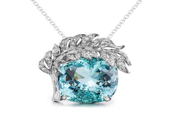micro inlay feather dove egg aquamarine pendant luxurious domineering colorful jewelry diamond sky blue z necklace1120379, Silver
micro inlay feather dove egg aquamarine pendant luxurious domineering colorful jewelry diamond sky blue z necklace1120379, Silver