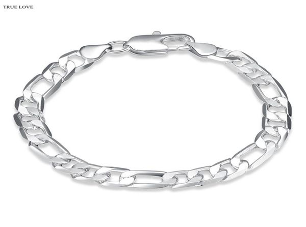 highquality 925 sterling silver plated figaro chain bracelet 8mmx20cm fashion man jewelry low whole 6606615, Black
highquality 925 sterling silver plated figaro chain bracelet 8mmx20cm fashion man jewelry low whole 6606615, Black