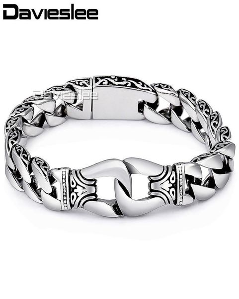 davieslee mens bracelet chain 316l stainless steel punk bracelets for men curved silver color curb chains cuban link 15mm lhb10 j11168754, Golden;silver
davieslee mens bracelet chain 316l stainless steel punk bracelets for men curved silver color curb chains cuban link 15mm lhb10 j11168754, Golden;silver