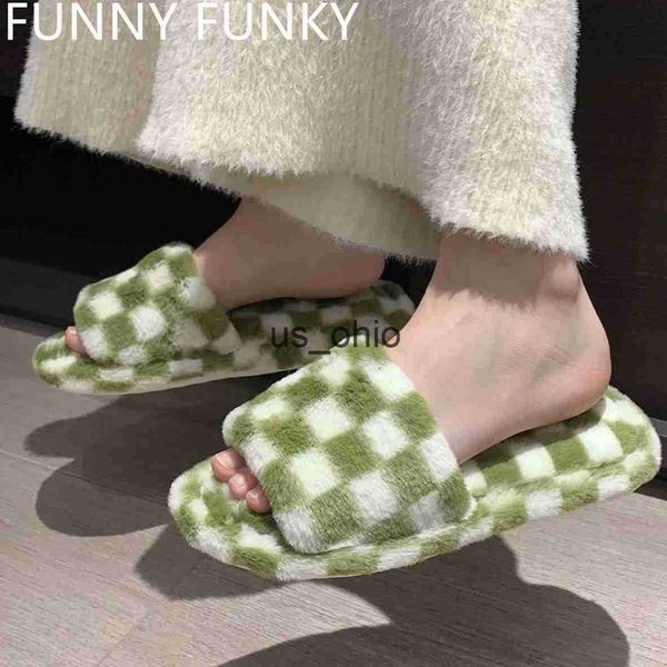 slippers 2022 winter woman's shoes checkered slippers one strap home slides fluffy fur nonslip household slippers chessboard woman shoe, Black
slippers 2022 winter woman's shoes checkered slippers one strap home slides fluffy fur nonslip household slippers chessboard woman shoe, Black
