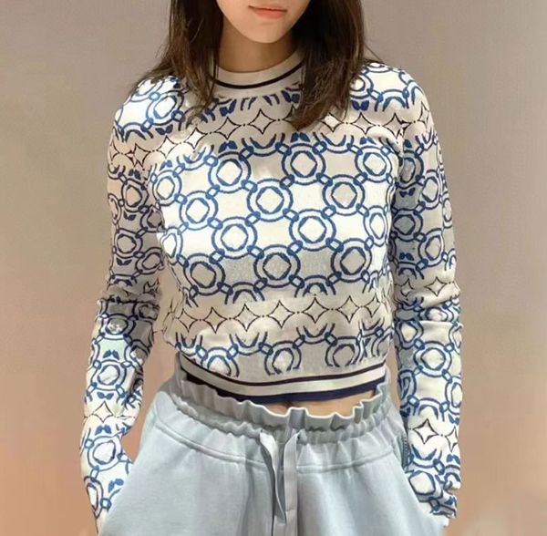 women designer sweater fashion knit rround neck womens letter flower full print long sleeve clothes pullover size blue top, White;black
women designer sweater fashion knit rround neck womens letter flower full print long sleeve clothes pullover size blue top, White;black