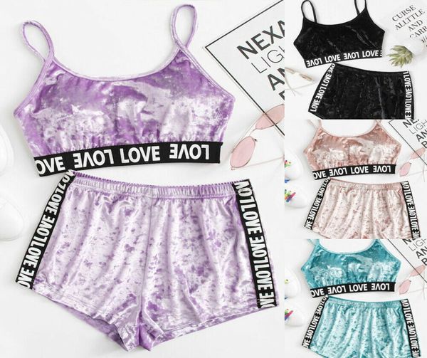 2pcs velvet sleepwear sets womens fashion nightwear two piece suits summer spaghetti strap shorts pajamas girl tracksuits underwea4565559, Blue;red
2pcs velvet sleepwear sets womens fashion nightwear two piece suits summer spaghetti strap shorts pajamas girl tracksuits underwea4565559, Blue;red