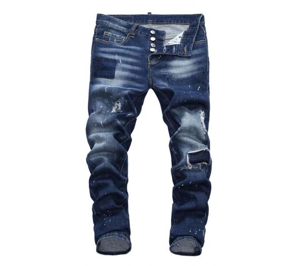 men ripped distressed jeans fashion designer slim fit washed motocycle men039s denim pants panelled hip hop biker mens tro5772207, Blue
men ripped distressed jeans fashion designer slim fit washed motocycle men039s denim pants panelled hip hop biker mens tro5772207, Blue