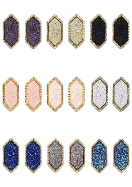 fashion druzy drusy earrings gold plated polygon hexagon geometry faux natural stone resin earrings for women jewelry7718886, Golden;silver
fashion druzy drusy earrings gold plated polygon hexagon geometry faux natural stone resin earrings for women jewelry7718886, Golden;silver