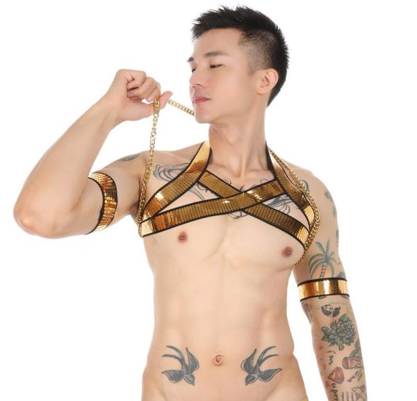 bras sets body strap men golden harness chains bondage chest fetish high elastic lingerie hombre hollow costume with arm band7203121, Black;white
bras sets body strap men golden harness chains bondage chest fetish high elastic lingerie hombre hollow costume with arm band7203121, Black;white