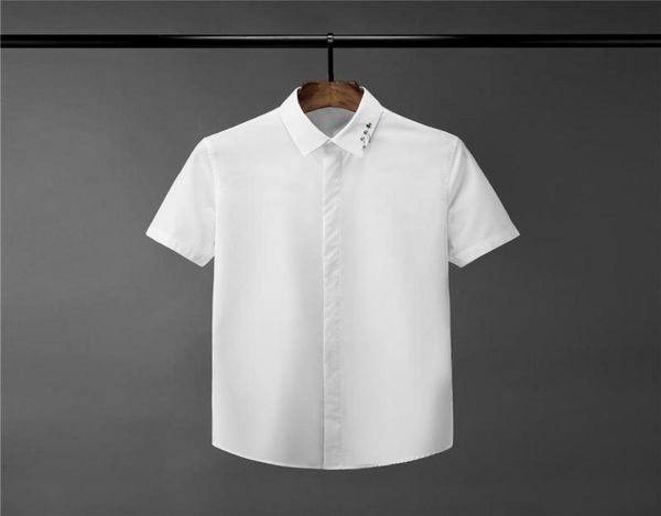 new solid color mens shirts luxury metal decoration short sleeve mens dress shirts fashion slim fit male plus size 4xl7527234, White;black
new solid color mens shirts luxury metal decoration short sleeve mens dress shirts fashion slim fit male plus size 4xl7527234, White;black