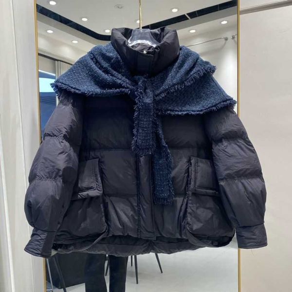 autumn and winter women's knitted collar shawl down jacket, detachable shawl down jacket, loose warm short two-piece set, fashion trend, Black
autumn and winter women's knitted collar shawl down jacket, detachable shawl down jacket, loose warm short two-piece set, fashion trend, Black