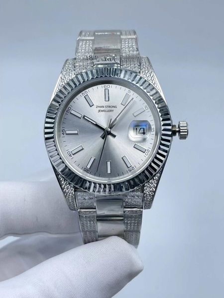 r mens watches 41mm automatic mechanical fashion waterproof diamond iced out man watch silver gold stainless steel classic fashion sport man, Slivery;golden
r mens watches 41mm automatic mechanical fashion waterproof diamond iced out man watch silver gold stainless steel classic fashion sport man, Slivery;golden