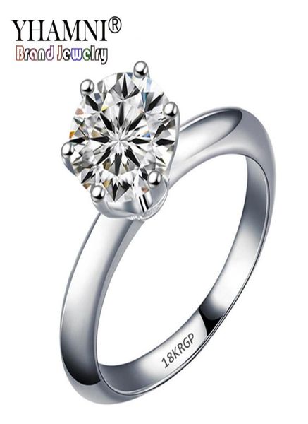 yhamni stamped 18krgp white gold rings for women 8mm 2 carat 6 claws cubic zirconia engagement gift wedding rings r16859722576731687, Slivery;golden